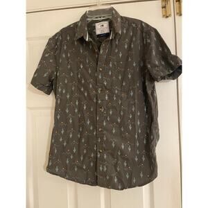 Cactus Mens wear cacti graphic short sleeve button down shirt medium
